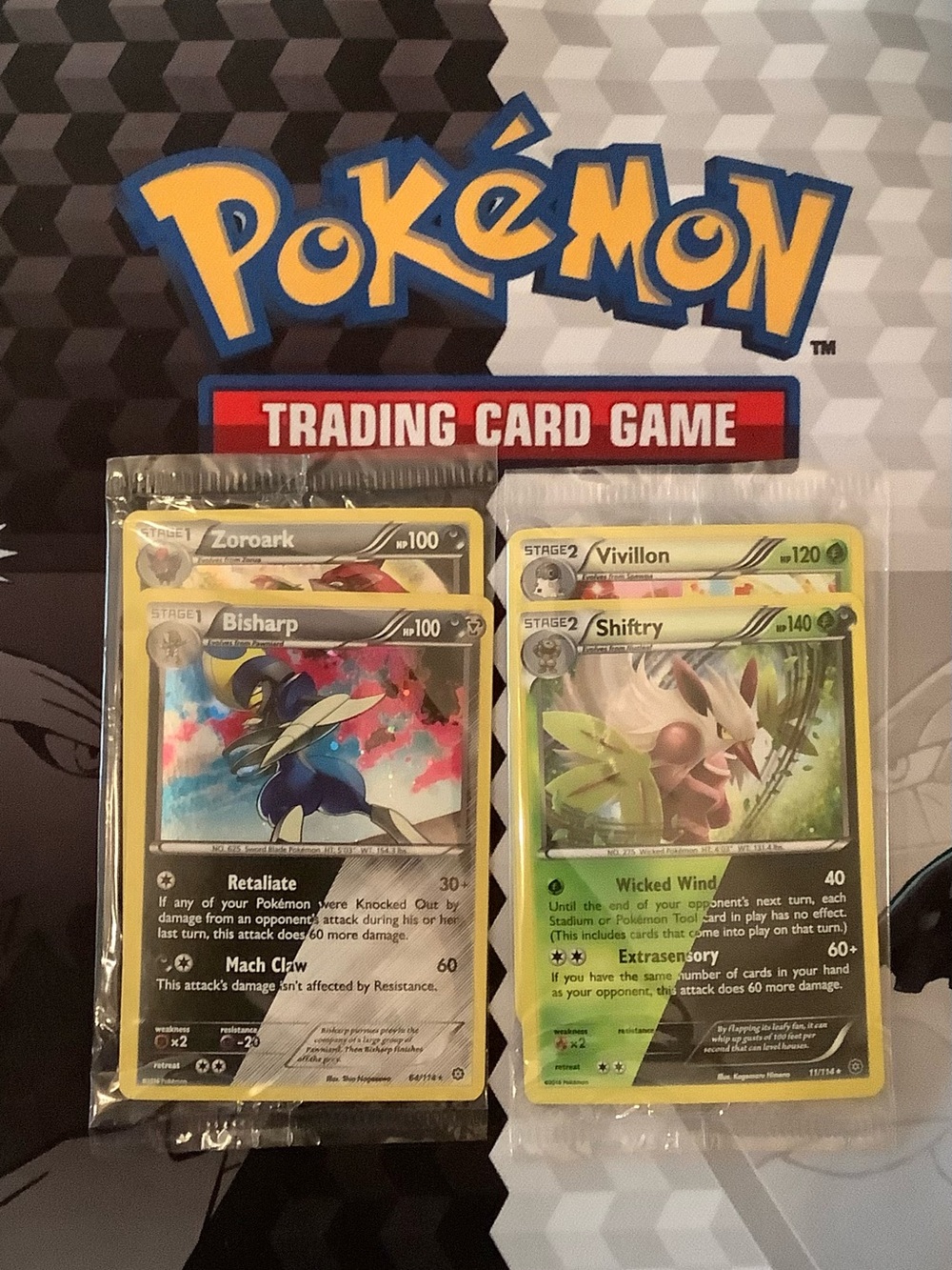 Pokémon Promo Cards Shiftry Vivillon Bisharp Zoroark Bundle